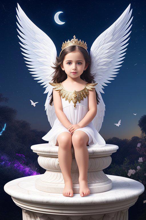 01310-1733931920-little cute angel with feathered wings looking to the night sky, ((gorgeous face)), ((realistic)), sitting on the outer egde mar.jpg